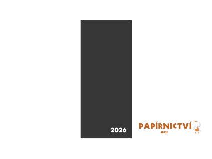 Diář PVC měsíční 2026 Black 8-61125