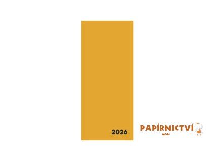 Diář PVC měsíční 2026 VERDE hořčice 8-61325
