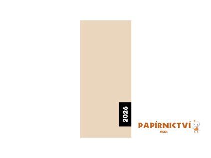 Diář PVC měsíční 2026 Beige 8-61725