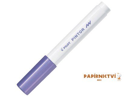 Akrylový popisovač Pilot Pintor, hrot F - metalický fialový