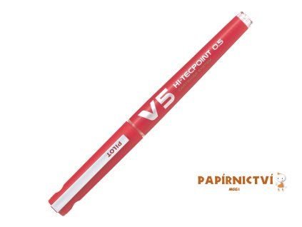 Pilot, Roller Hi-Tecpoint V5 CS, 0.5, (F) tenký, červená