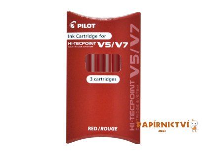 Pilot, Náplň do Rollerů Hi-Tecpoint V5, 0.5, (F) tenký, 3 ks, (F) tenký, červená