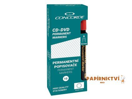 Popisovač CONCORDE CD & DVD, permanentní, 0,5mm, červená A65739