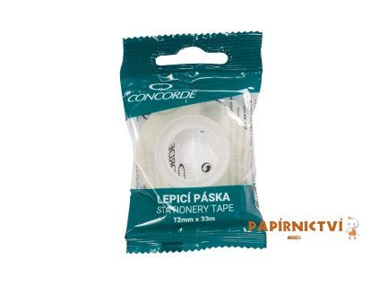 Lepicí páska CONCORDE 12mm x 33m, závěs, transparentní A64204