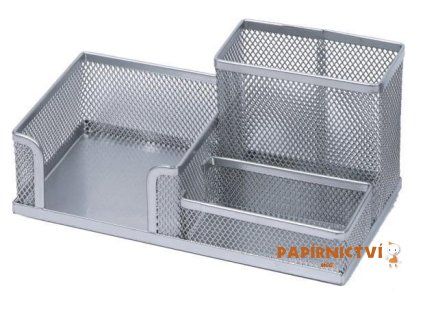 Organizér s kostkou CONCORDE, kovový, 20,5 x 9,7 x 10 cm, stříbrný A68061