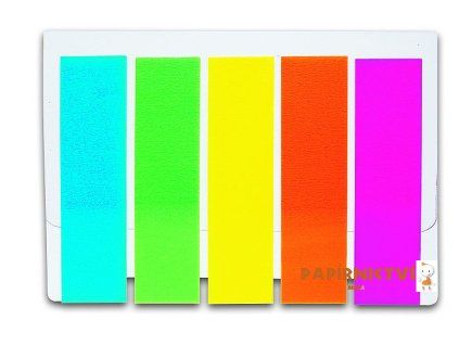 Samolepicí záložky CONCORDE 12 x 48mm, 5 x 20 listů, plastové, závěs, neon barev
