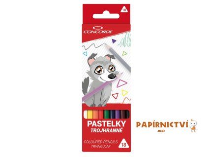 Pastelky CONCORDE trojhranné 18ks A1122