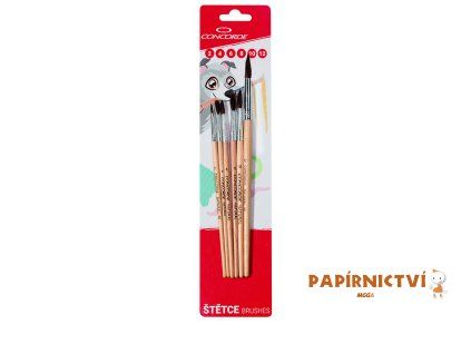 Sada štětců CONCORDE Natural kulaté 6ks, blistr A65557