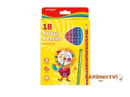 Pastelky KEYROAD trojhranné 18ks A701