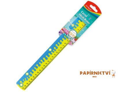 Pravítko KEYROAD 30cm, Coral, závěs, asort A654