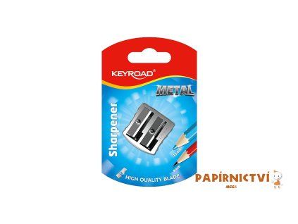 Ořezávátko KEYROAD Metal duo, blistr, stříbrné A509