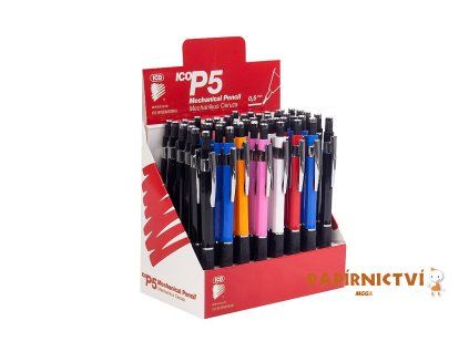 Mechanická tužka ICO P5, 0,5mm, displej, asort