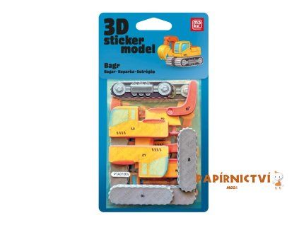 3D Sticker Model Stavební stroje Bagr - MAKE 1042617
