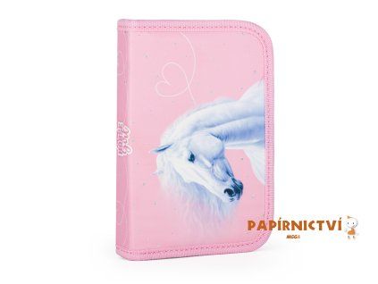 Penál 1 p. 2 chlopně, prázdný kůň romantic 7-89126
