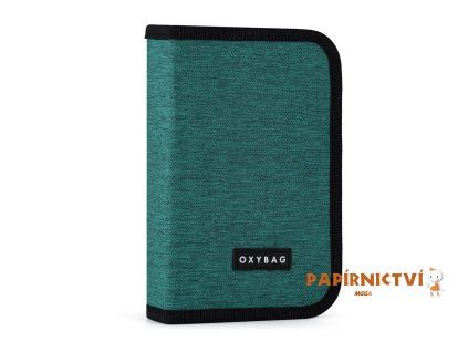 Penál 1 p. 2 chlopně, prázdný UNICOLOR  green 9-81223