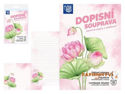 Dopisní papír barevný LUX 5+10 (Květy)