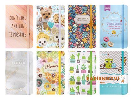 Blok s gumkou A6 96 listů mix č.8 linka