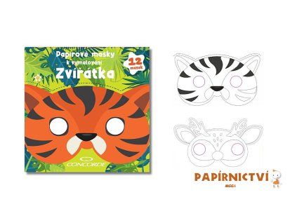 Papírové masky k vymalování CONCORDE Zvířátka