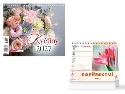 Kalendář 2027 stolní mini Květiny 1061766