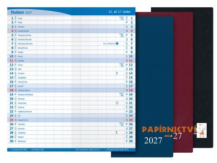 Diář 2027 M101/PVC měsíční mix 7781524