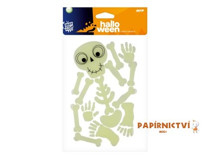 Samolepky Halloween gelové svítící kostry mix 1042923