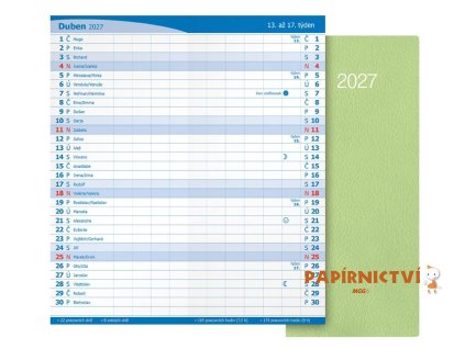 Diář 2027 M101/PVC měsíční mintový 7781652