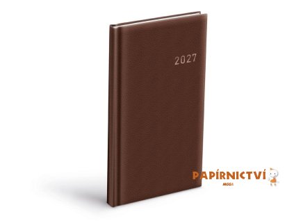 Diář 2027 T806 PVC tmavě hnědý 90x170mm 7781617