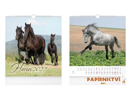 Kalendář 2027 nástěnný malý Horses 1061735