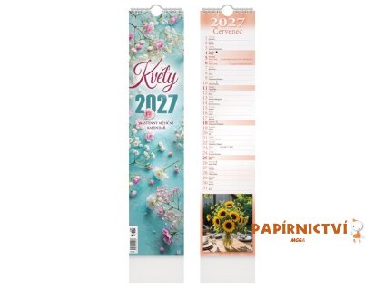 Kalendář 2027 vázankový Květy 1061786