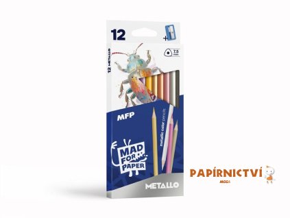 Pastelky MFP 12 ks METALLO triangular s ořezávátkem 6300667