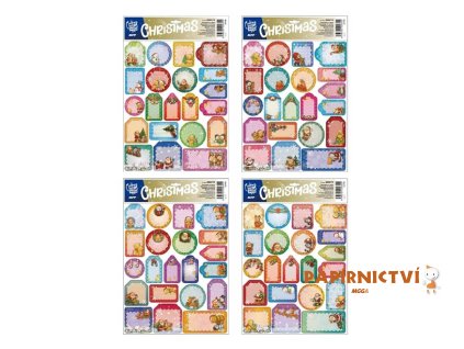Samolepky na dárky vánoční 385x420mm/21ks 8886775