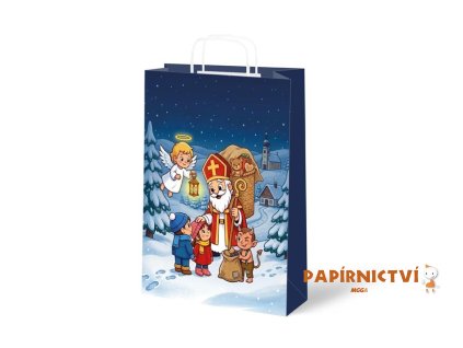 Taška MFP Mikuláš papír bílý s uchem 18x24x8cm 5253080