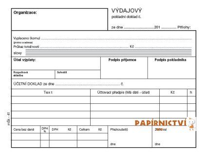 Výdajový pokladní doklad A6 NCR/41