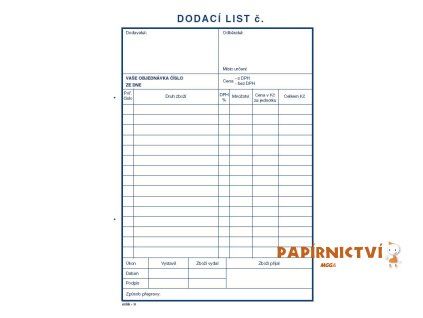 Dodací list A5 na výšku/10