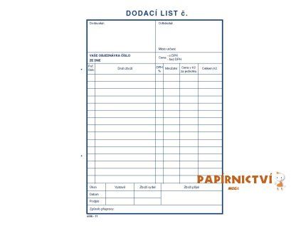 Dodací list A5 na výšku NCR/11