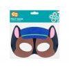 Maska PAW PATROL Chase, černá - fleece 18x12cm